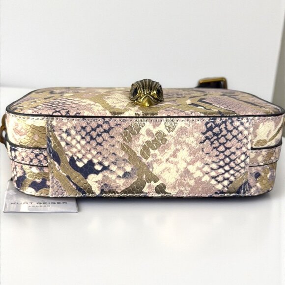 Kurt Geiger Kensington Shoreditch Snake Embossed Small Camera Crossbody Bag New - Picture 8 of 14